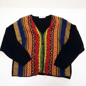 Norton McNaughton | Vtg Black Striped Sweater M?